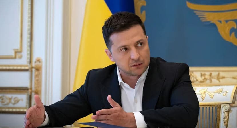 Volodymyr Zelenskyy, President of Ukraine, speaking during a high-level government meeting amid the Russia-Ukraine war